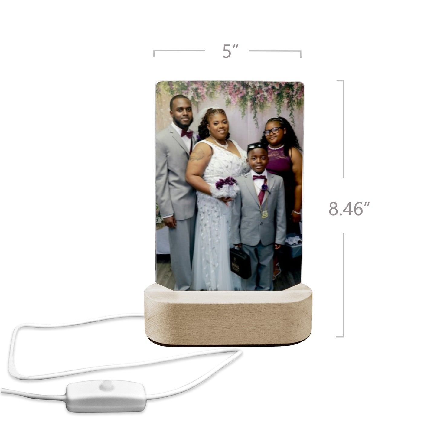 Acrylic Photo Display with Wooden Stand/Lighted Stand