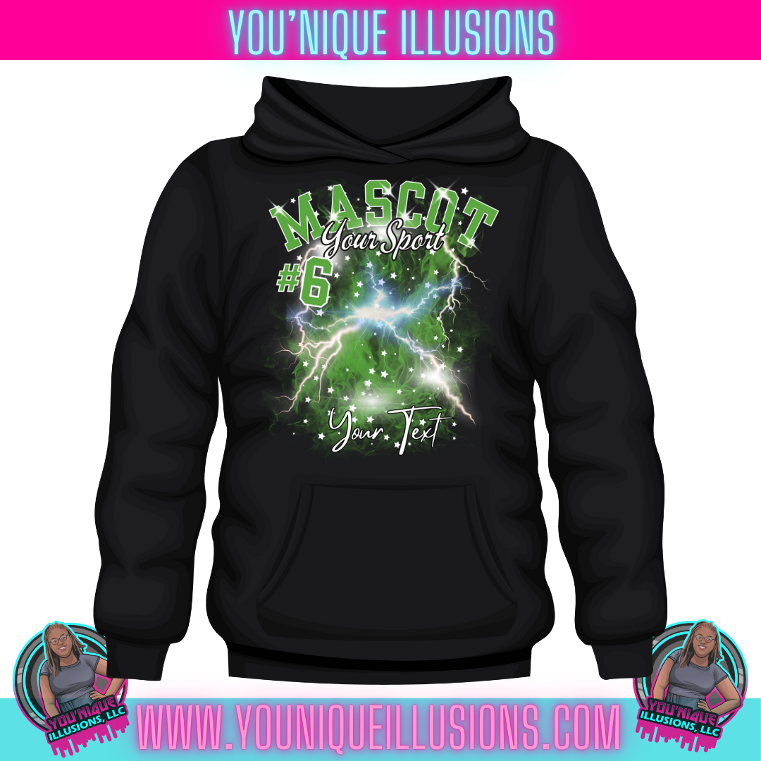 Custom Mascot Center Print Hoodies