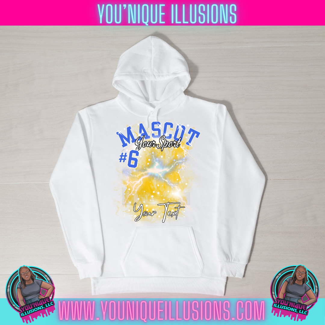 Custom Mascot Center Print Hoodies