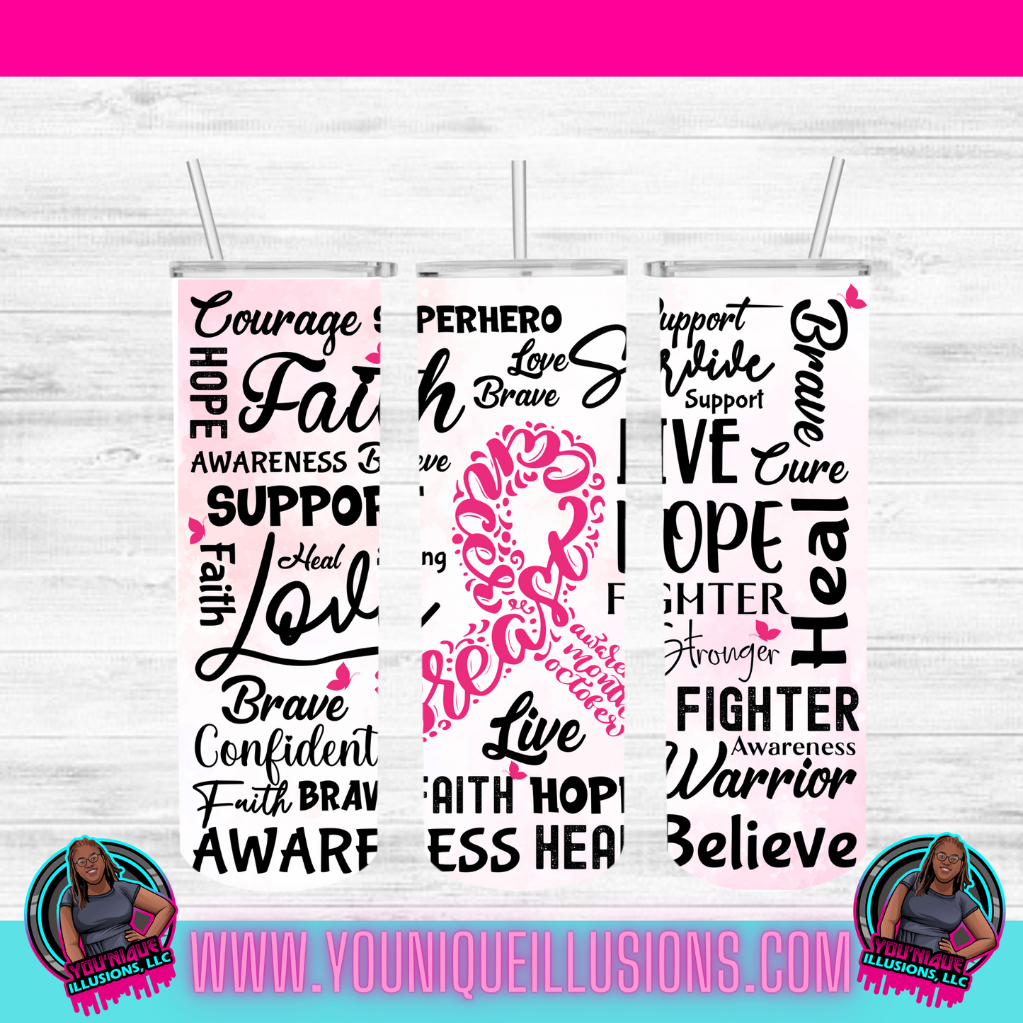 Breast Cancer Positive Affirmation Tumbler