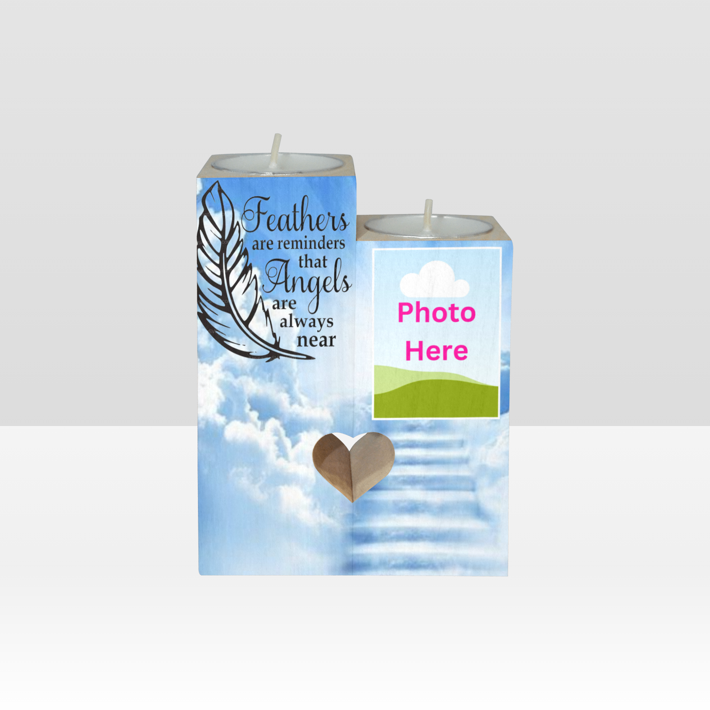 Memorial Wooden Candle Holder (Without Candle)