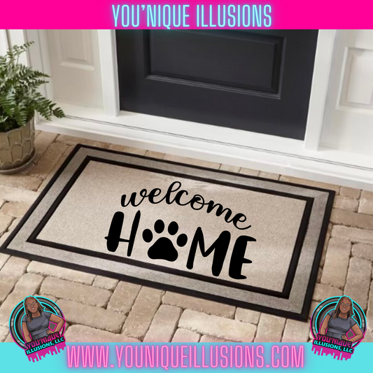 Welcome Home Dog Print Doormat