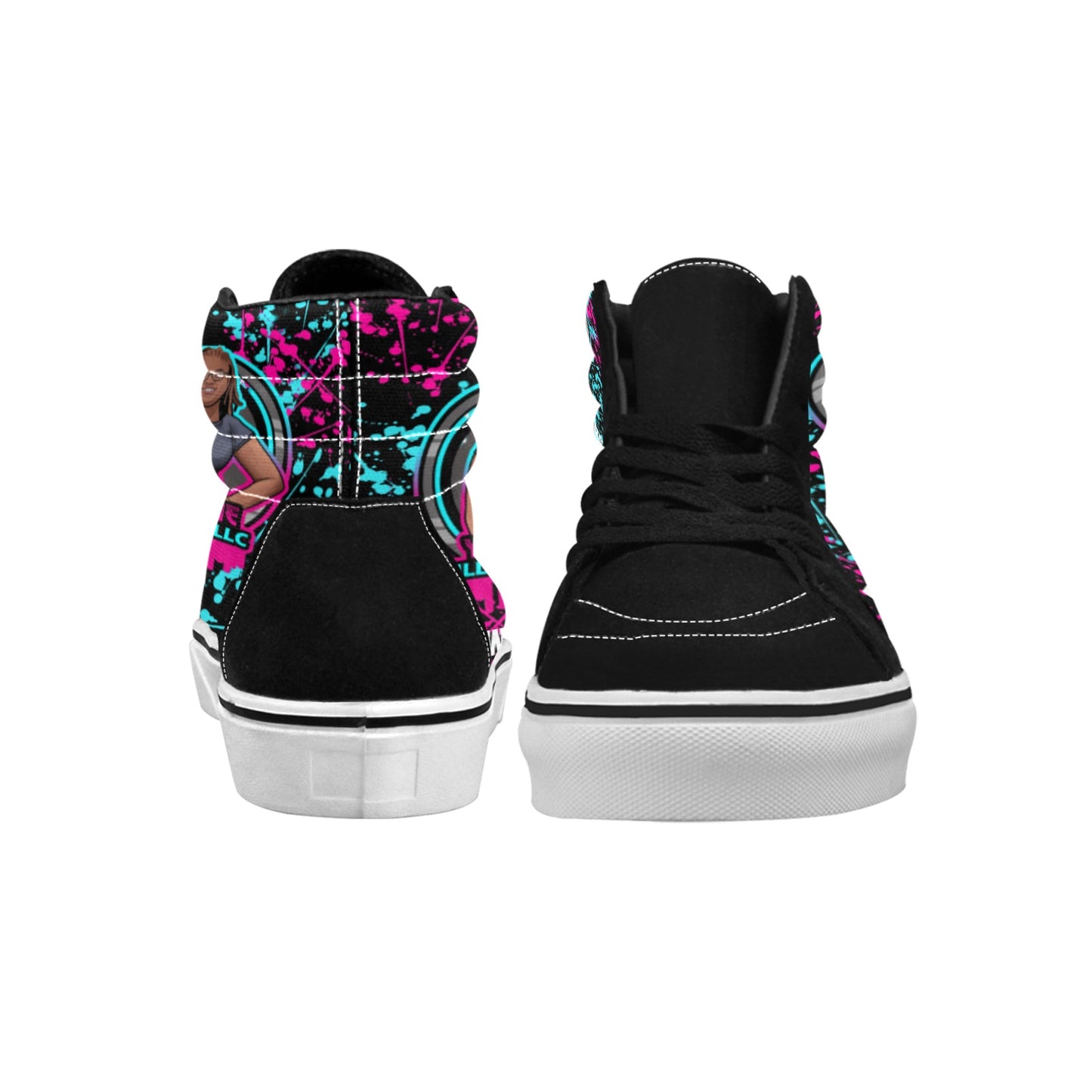 Custom Women's High Top Skateboarding Shoes (Model E001-1)