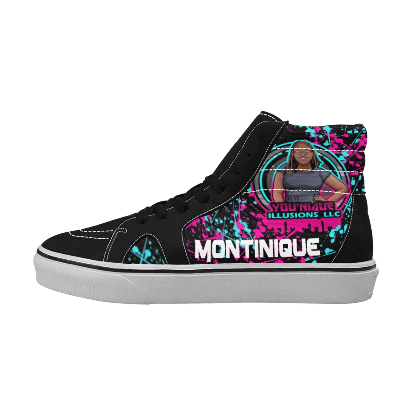 Custom Women's High Top Skateboarding Shoes (Model E001-1)