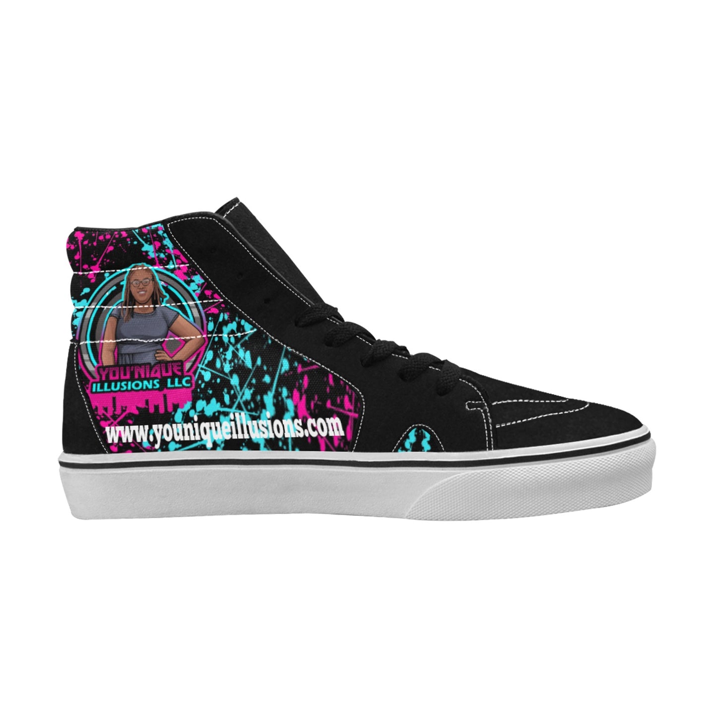 Custom Women's High Top Skateboarding Shoes (Model E001-1)