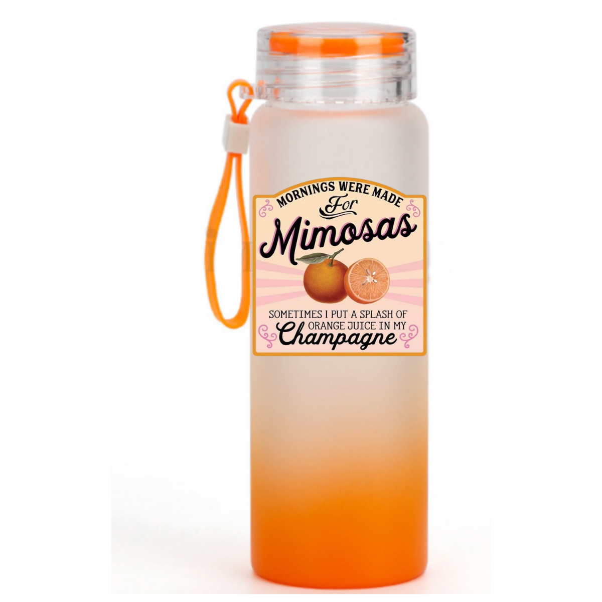 Lemonade, Margarita & Mimosas Frosted Ombré Glass Water Bottle