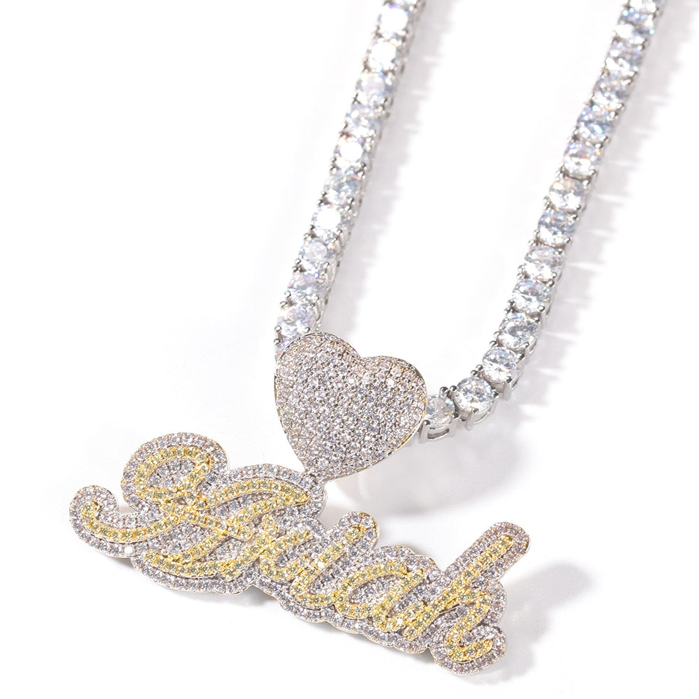 Heart Clasp Custom Cursive Name Necklace