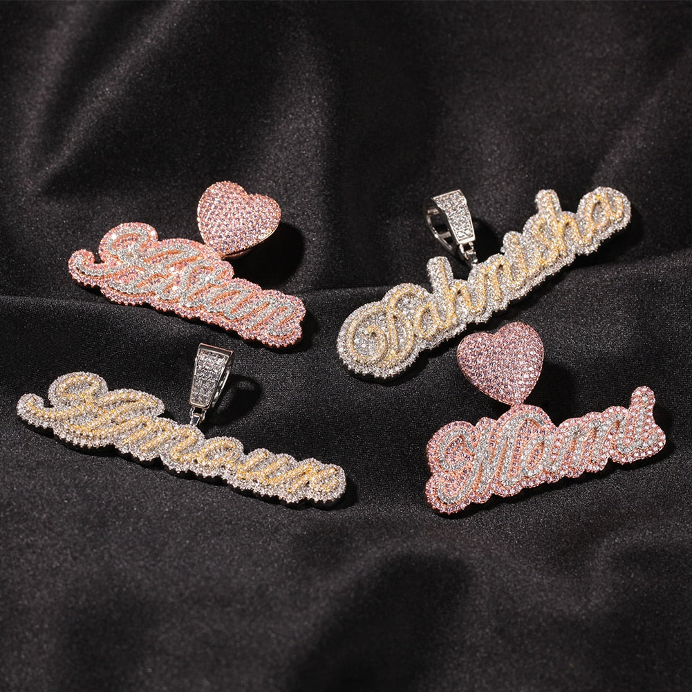 Heart Clasp Custom Cursive Name Necklace