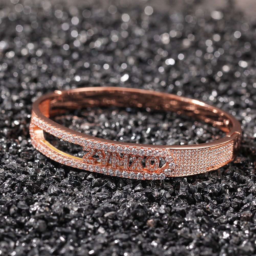 Name Bracelet Movable Letters Copper CZ 11mm Bracelet