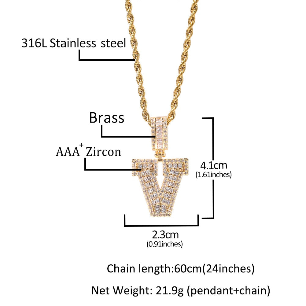 Gold ONLY Necklace with Initial Letter Charms